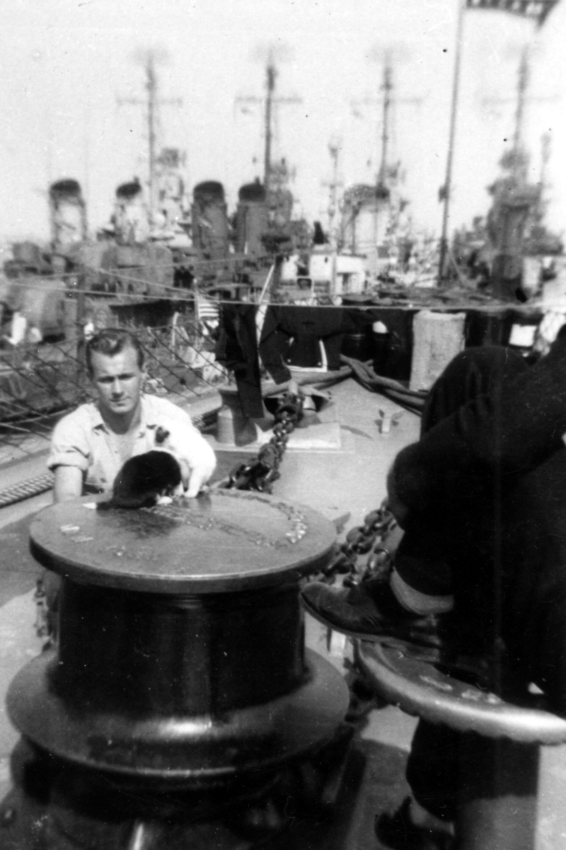 Bud Kalosky with Ship's Mascot