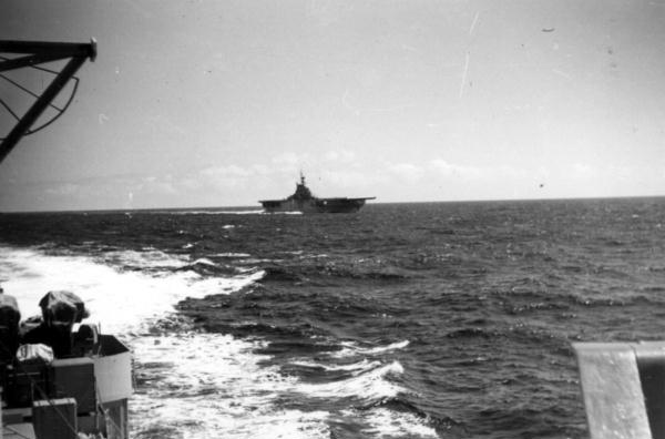 Plane guard duty for USS Valley Forge