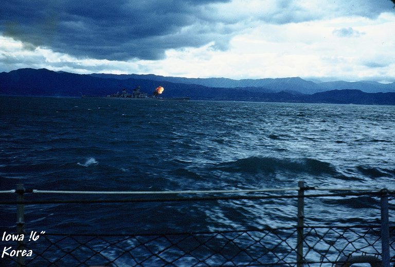 USS Iowa firing 16" guns